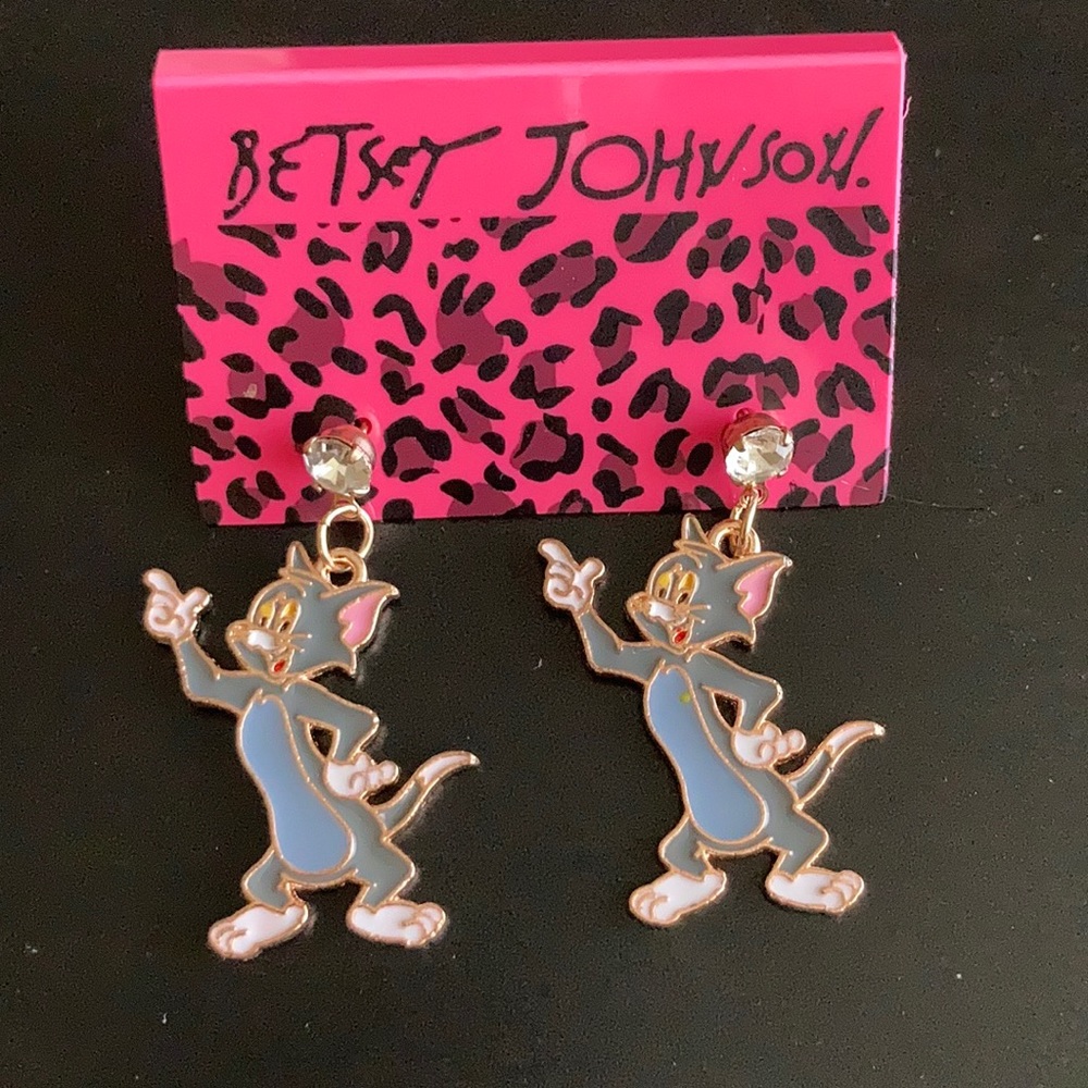 Tom and Jerry Cat Dangle Earrings